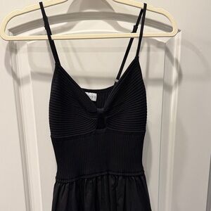Black Ribbed Knit Dress